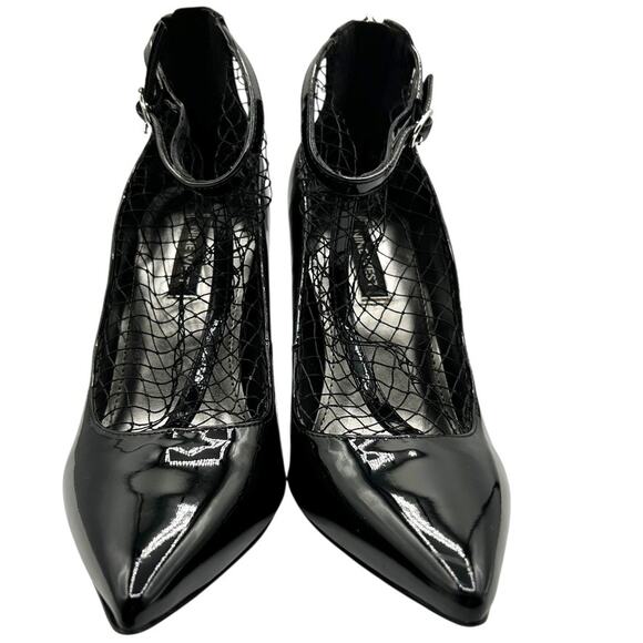 Nine West Women's Black FISHNET Zippered‎ High Heels Ankle Boots Size 5.5M - Picture 7 of 14